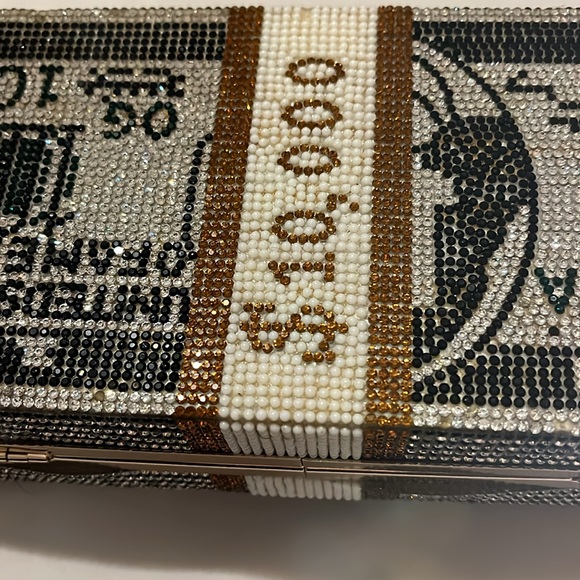 Crystal Embellished Money Clutch - Picture 16 of 17